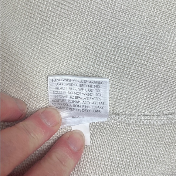 Eileen Fisher Sz M Cardigan Sweater Cream Silk Cotton Angled Front - Picture 9 of 14